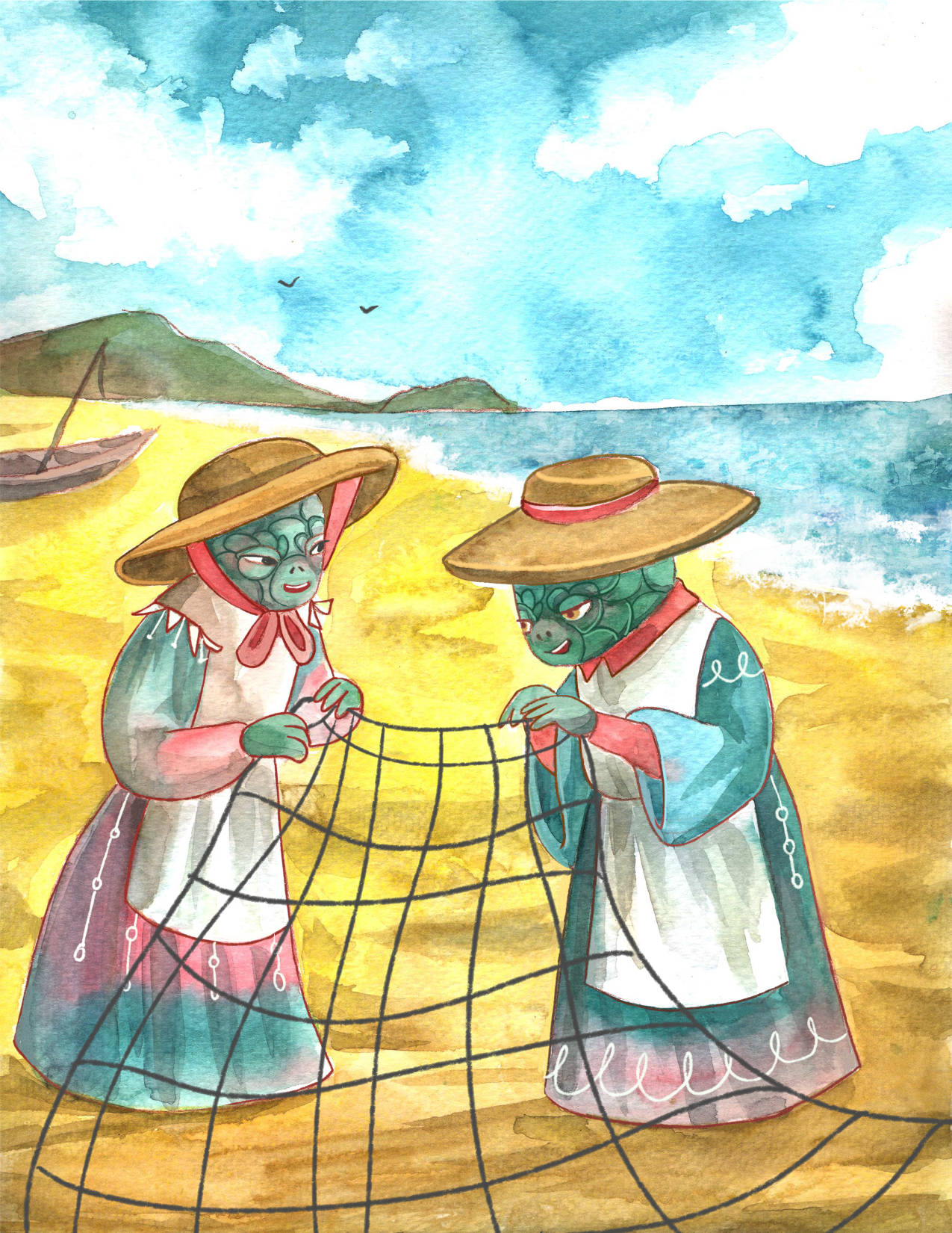 Lagartos netmakers by the sea.